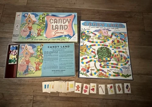 Vintage 1955/1962 Milton Bradley Candy Land Board Game 100% Complete 4700
