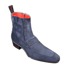 Jeffery-West MAINLINE Anderson 'DROWNER' Navy Suede Saddle Strap Boot RRP £465