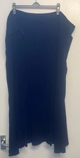 Ann Harvey Black Skirt Plus Size 32 Elasticated Satin Front Waist Band New Tags