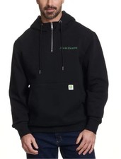 John Deere Men's L Quarter Zip Pullover Hoodie Sweatshirt Pocket Hooded Kangaroo