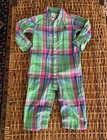 Ralph Lauren Baby Boys Long Sleeve Blue Plaid Logo Coverall Size 9 Months — photo 1