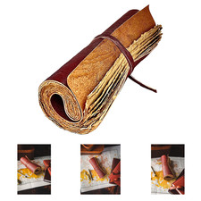 Leather Scroll Journal 100 Pages Vintage Style Unlined Deckle Edge Rustic Paper