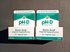  2 New Boxes pH-D Feminine Health Support Boric Acid Vaginal Suppositories