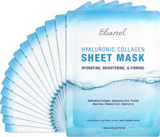 15 Pack Collagen Face Mask with Hyaluronic Acid, Vitamin C, Peptide, Aloe, Insta