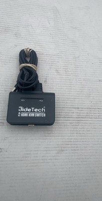 JideTech 2-Port USB HDMI Cable 4K UHD KVM Switch Black