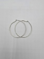 Vintage Silver Toned Extra Large Hoop Earrings
