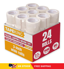 Tape King Clear Packing Tape 3 Inch Wide 24 Rolls Heavy Duty Packing Tape