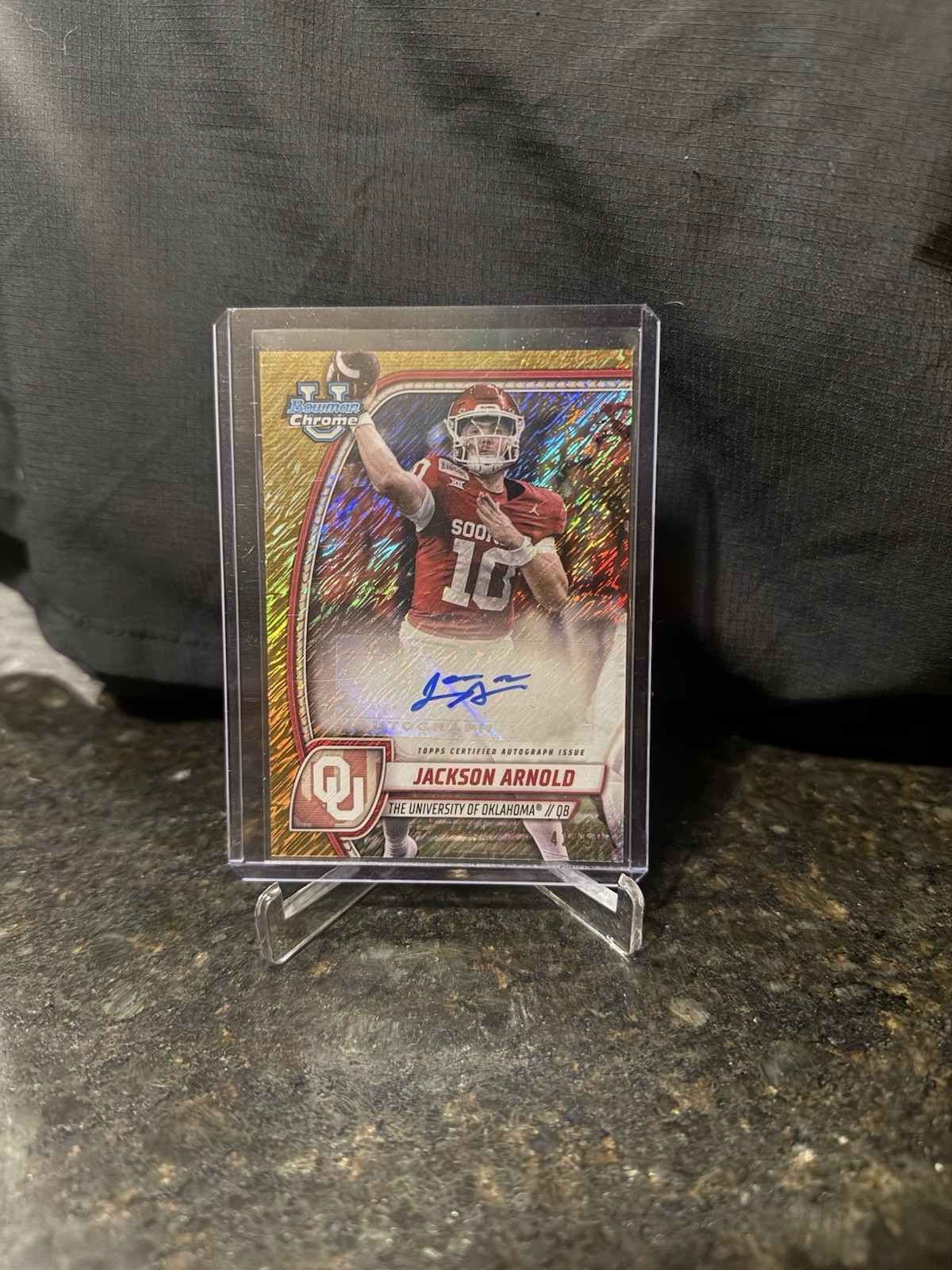 2024 Bowman University Chrome - Jackson Arnold Gold Shimmer Auto /50 (RC) Auburn