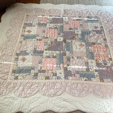Pottery Barn Kids Butterfly Quilt Full/Queen RARE Satin Ribbon Pink Polka Dot