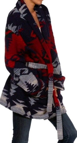 Vintage Ralph Lauren Hand Knit Blanket Wool Aztec Southwestern Navajo Jacket XL - Picture 7 of 8