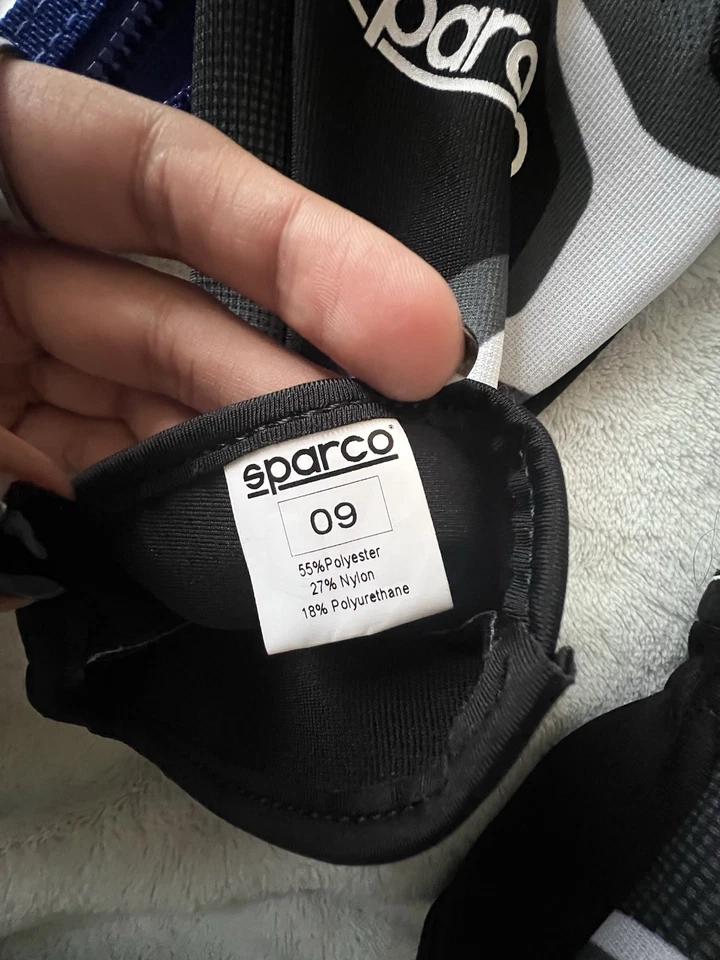 Brand New Size 9 (Small) / Sparco Rush Karting Gloves Gray GO kart faux-suede - Image 4 of 4