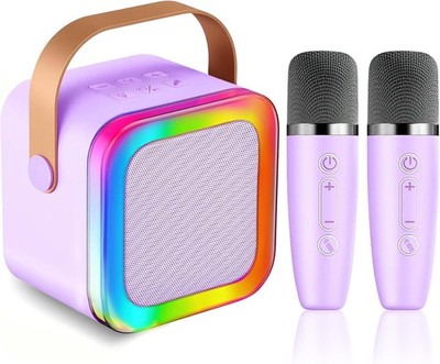 Mini Karaoke Maschine für Kinder Teen Erwachsene, Kinder Karaoke Maschine mit 2 Wireless 