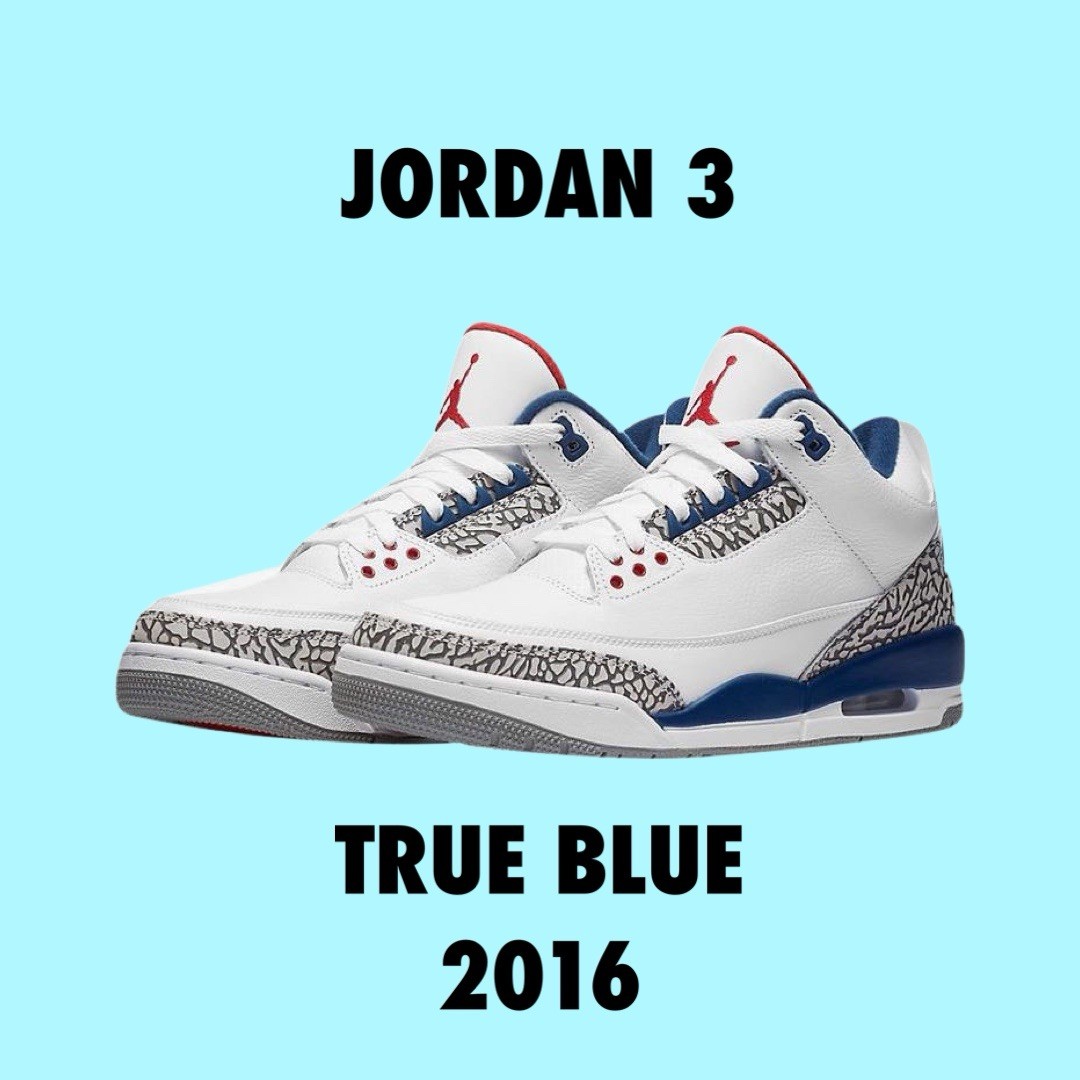 Size 9 - Jordan 3 Retro OG Mid True Blue for sale online | eBay