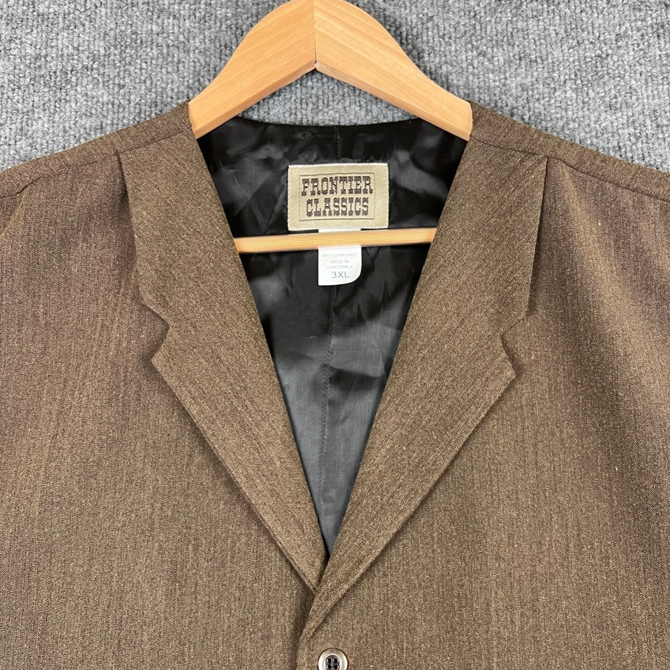Frontier Classics Vest Mens 3XL Brown Waistcoat Cinch Back Twill Western - Image 4 of 4