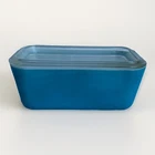 Pyrex Glass 502-B Refrigerator Dish Mini Loaf Turquoise A-26 Glass Lid 502-C
