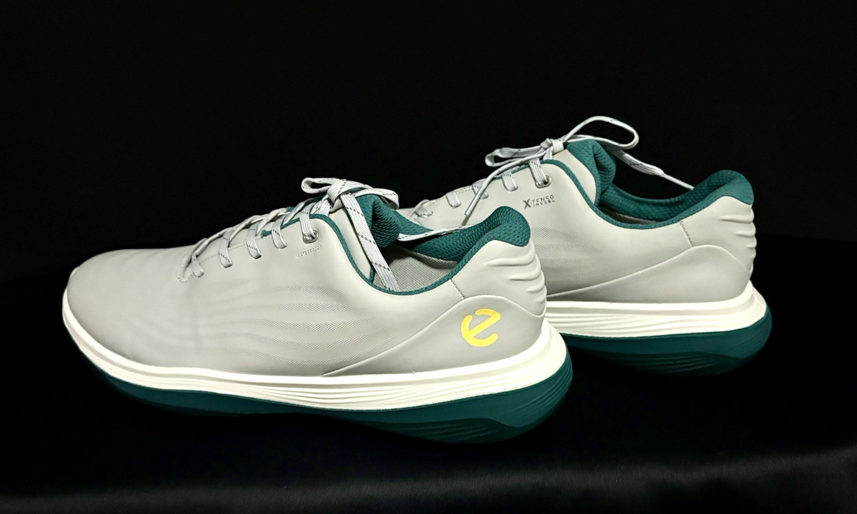 ECCO MEN'S LT1 GOLF SHOE X - TENSA INVISIBLE WATERFROOF GRAY SIZE