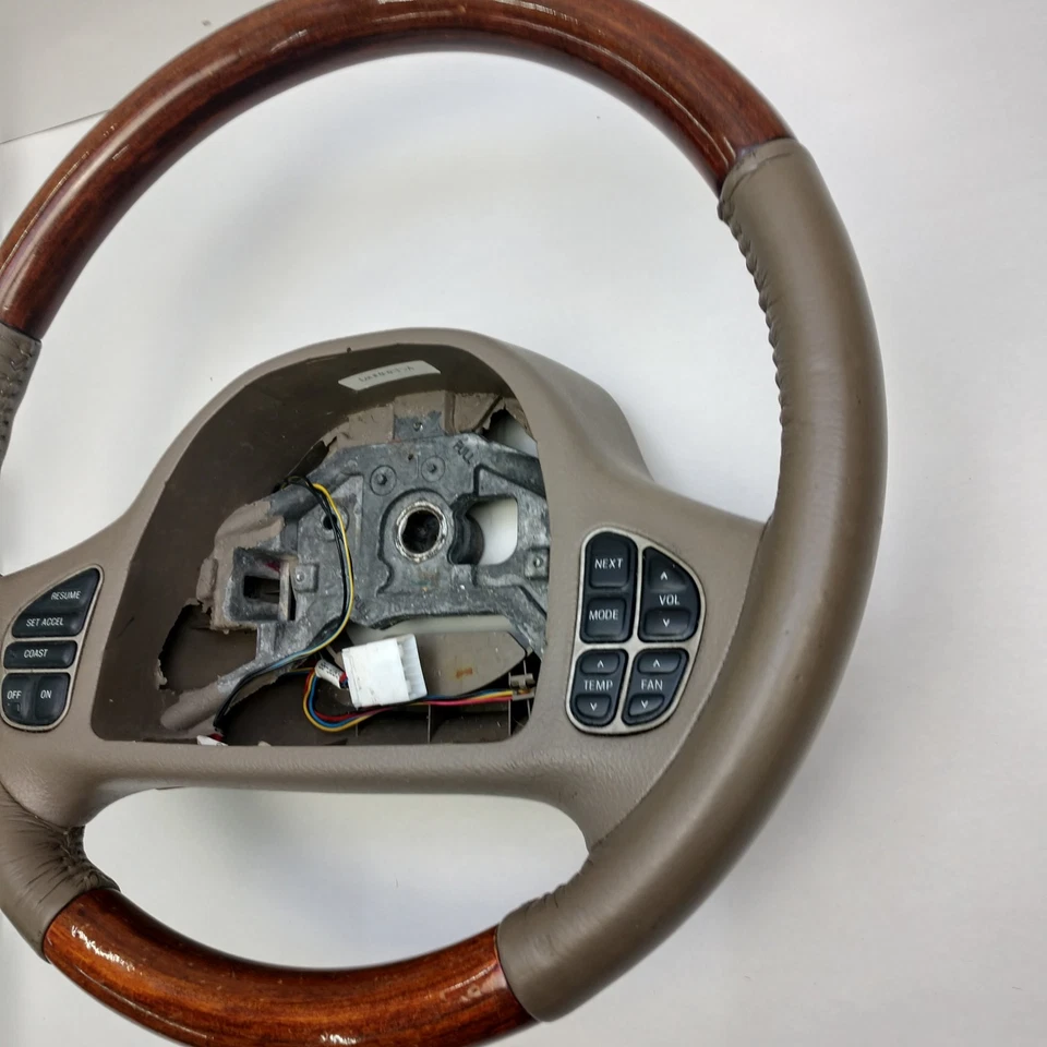 Volante Lincoln Town Car 2003 2004 madera grano cuero tostado Foto 3 de 4