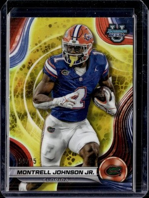2024 Bowman's Best University #53 Montrell Johnson Jr. Yellow /75 Florida (57E)