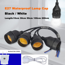 E27 Waterproof IP67 Outdoor Lamp Cap Bulb Lamp Holder 10cm-200cm Black/White