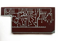 Vtg 70s Red Phenolic PCB Circuit Board Cold War Analog Tech Bakelite-Style Art