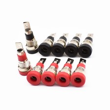Bei Qian 10Pcs Black and Red 4mm Banana Jack Socket Female Adapter 8mm,