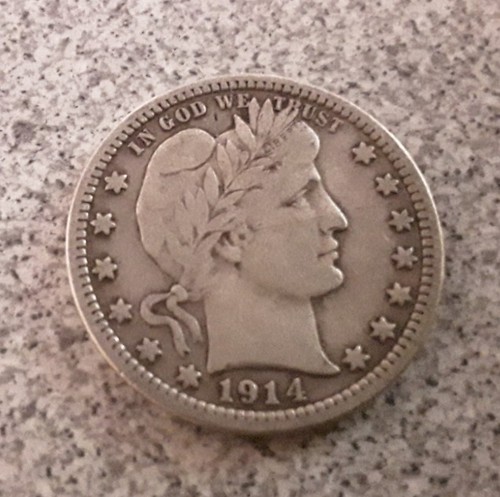 Moneta Argento 1914 P Quartiere Barbiere Testa Liberty Buoni Dettagli Lettera Leggibile - Foto 2 di 5