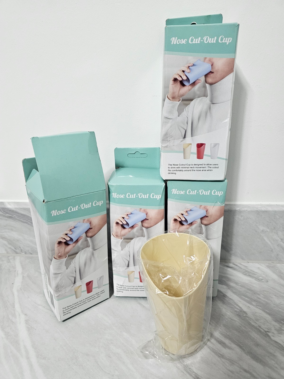 Nose Cut Out Cup 237ml Disability Drinking Aid Beaker Pack Of 4