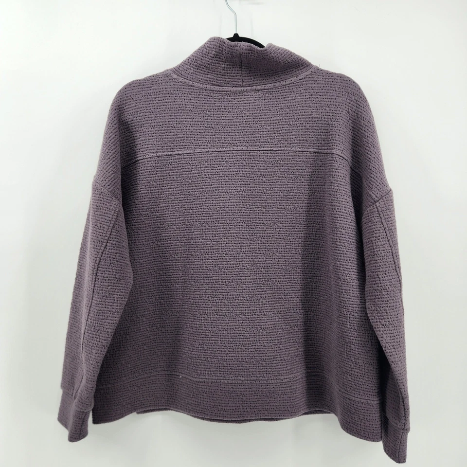 Suéter Jockey Mujer Gris Púrpura Texturizado Cuello Embudo Manga Larga L Foto 2 de 4