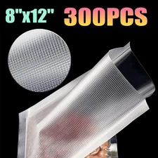 300PCS 8"x12" Vacuum Sealer Bags Embossed Food Saver Magic Seal Storage