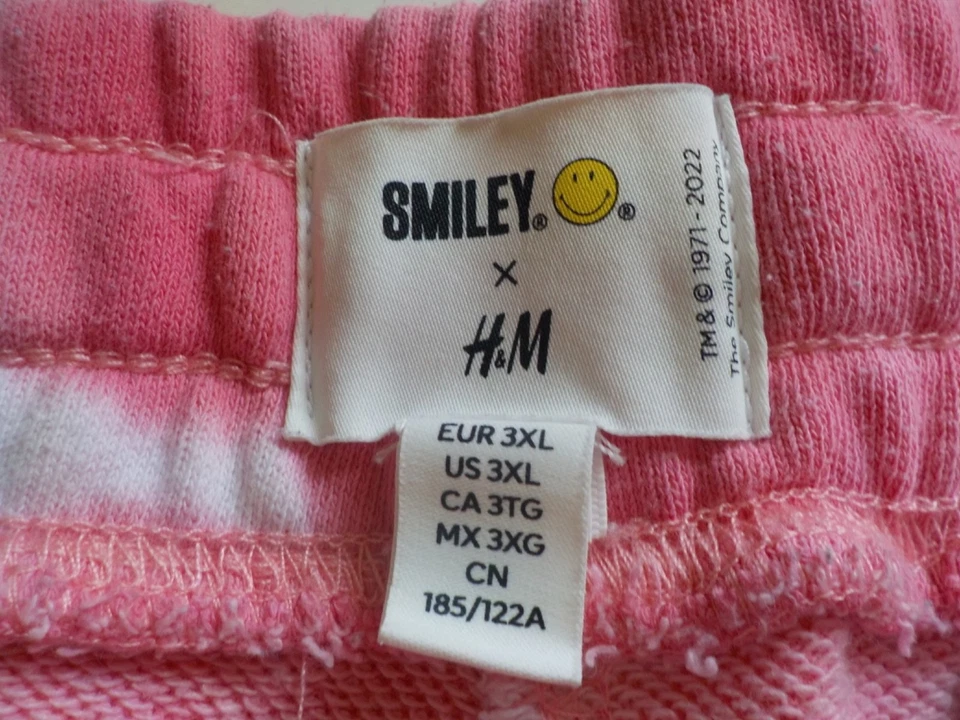 H&M x THE SMILEY COMPANY Hippie Koi Batik Vintage Shorts weiß pink Ltd. Ed. 3XL - Bild 4 von 4