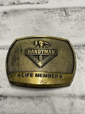 Handyman Club of America Life Member Vintage 1996 Belt Buckle Vtg 90s Used