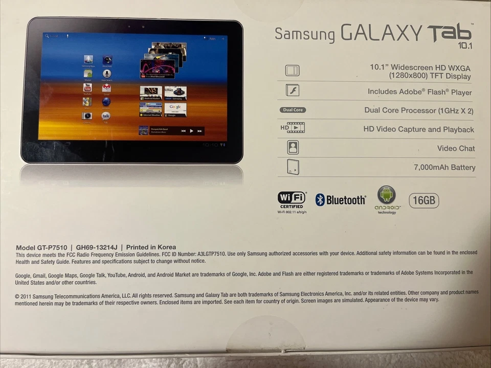 Tablet Samsung Galaxy Tab 10.1 WiFi (GTP7510MADB) 16GB Negra Android Foto 2 de 4