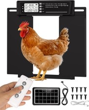 Extra Large Automatic Chicken Coop Door Solar Powered, Aluminum Auto