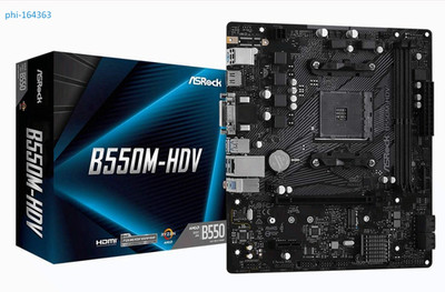 B550M-HDV AM4 Micro-ATX Motherboard, DDR4, PCIe 4.0, Ryzen 3000/4000/5000