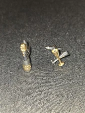 Champagne Bottle And Double Glass Mens Gold And Silver Cufflinks Set
