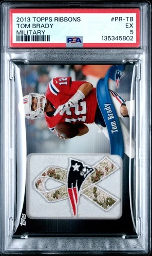 2013 TOPPS RIBBONS BCA/MILITARY MILITARY #PR-TB TOM BRADY PSA 5
