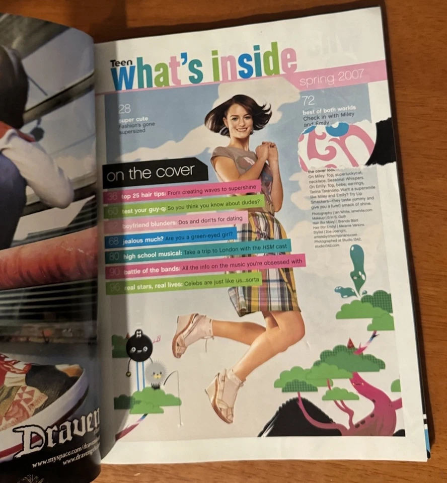 Teen Magazine Spring 2006 Miley Cyrus & Emily Osment Publishers Of Seventeen Mag Foto 4 de 4