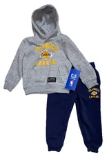 Official NBA Los Angeles Lakers Sweatsuit Size Toddler 2T Hoodie & JoggerSet NWT