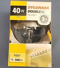 Sylvania Double Life Clear White Indoor 40W 3000 Hour, 1 Pack of 6 Bulbs NEW