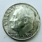1957 Roosevelt Dime 10C 90% Silver Circulated US Coin #5924