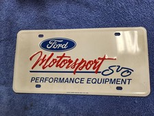 Ford Motorsport License Plate Like New. Very Rare 1993 Cobra Svo. Mustang