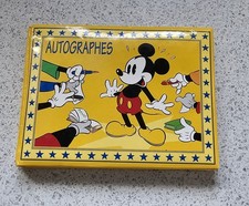 Vintage Disneyland Paris Autograph Book/Album Mickey Mouse Yellow Hardback signd