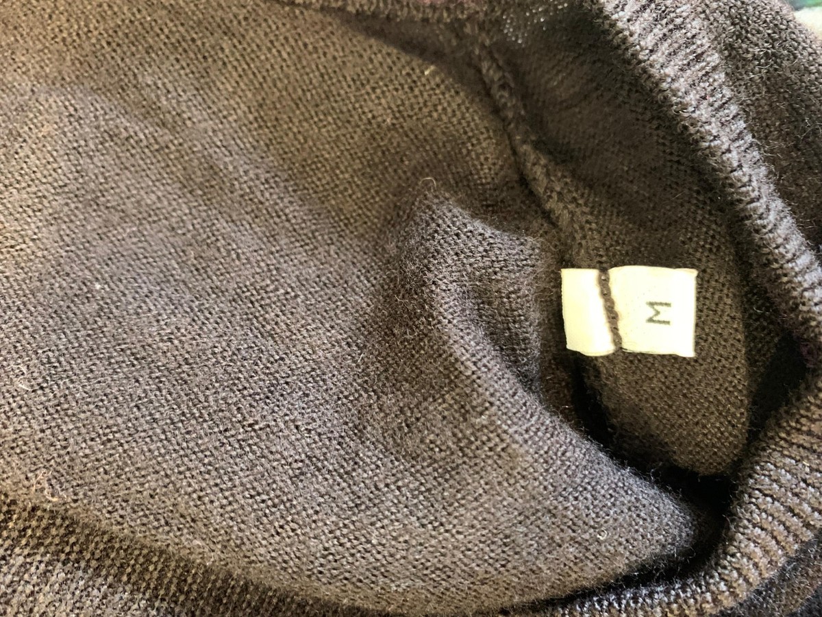 William Hunt Savile Row Merino Wool V-Neck Sweater Men’s M Italy Brown #188 View 5