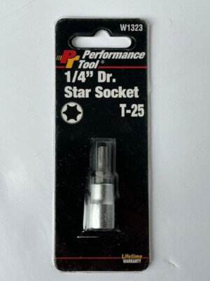 Performance Tool - Torx Star Bit Socket ( T15   --   T50 ) [1/4'' or 3/8'' Drive]