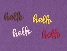 HELLO  5 die cuts scrapbook cards
