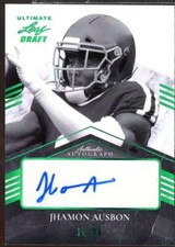 Jhamon Ausbon 2021 Leaf Ultimate Draft Portrait Autograph Emerald Spectrum #JA1 