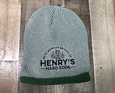Henry's Hard Soda Beanie Hat Embroidered Blitz Weinhard Brewing NEW One Size