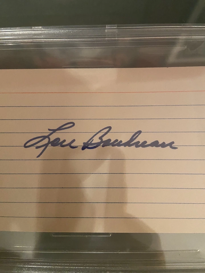 Tarjeta de índice firmada por Lou Boudreau HOF Cleveland Indians 3x5 autenticación Beckett Foto 2 de 2