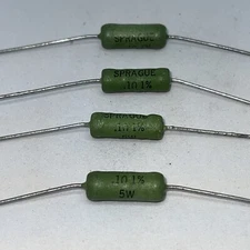0.1  Ohm 5 Watt  1% Wirewound Power Resistors  New Lot of (4) By SPRAGUE.