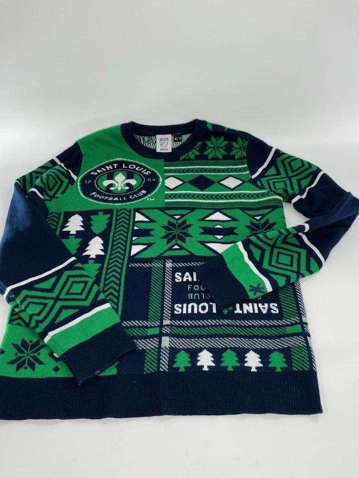 Suéter Saint Louis Football Club MLS para hombre M verde marino 100 % acrílico YGI A4-36 Foto 2 de 4